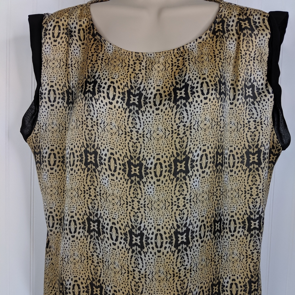 Mng By Mango Leopard Print Shell Sz 10 - image 7